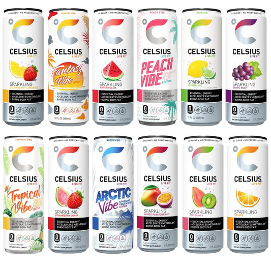 Energy Drink- No Sugar or Preservatives | 12 fl oz. Slim Cans - Assorted Variety Pack